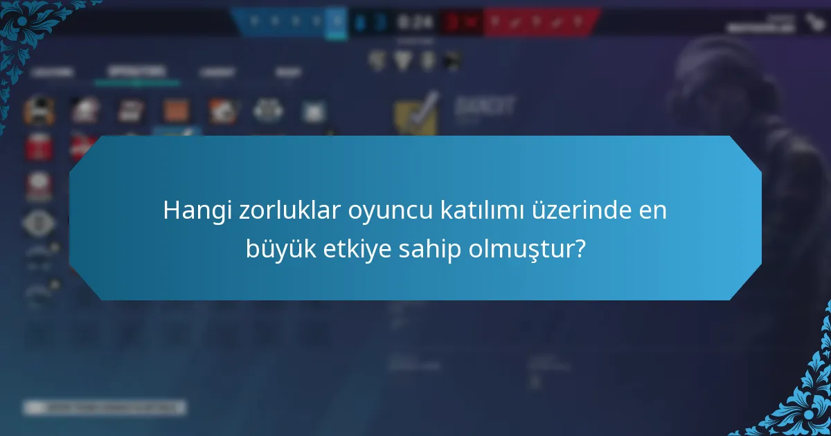 Hangi zorluklar oyuncu katılımı üzerinde en büyük etkiye sahip olmuştur?